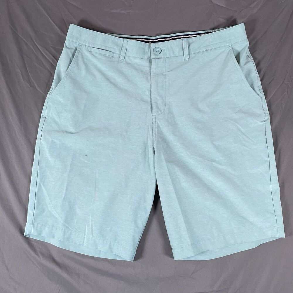 Johnnie-O Chino Shorts Men’s Size 35 Baby Blue Performance Stretch Preppy Golf